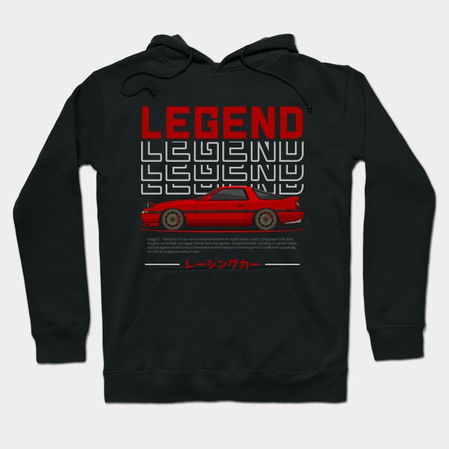 Midnight Racer Red MK3 A70 JDM Hoodie by GoldenTuners